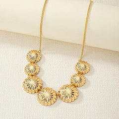 Golden Pendant Necklace Clavicle Chain Party Jewelry