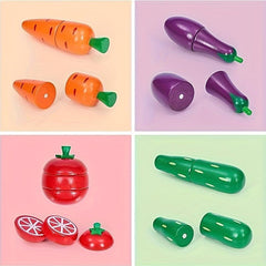 Kids Kitchen Play Toys Fruit and Vegetable Cutting Set