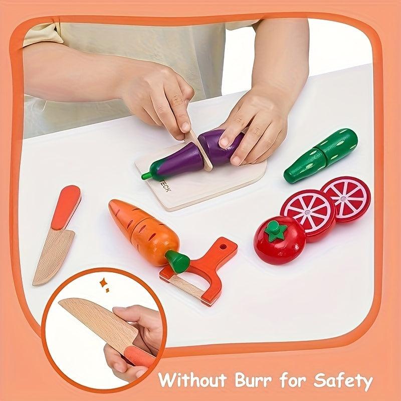 Kids Kitchen Play Toys Fruit and Vegetable Cutting Set