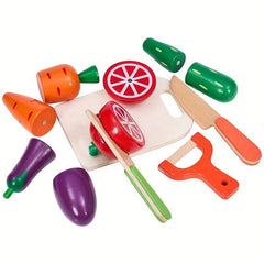 Kids Kitchen Play Toys Fruit and Vegetable Cutting Set