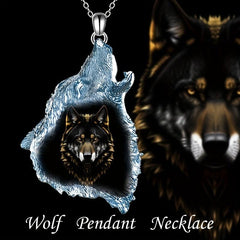 Geometric Triangle Crystal Pendant Wolf Necklace Party Gift