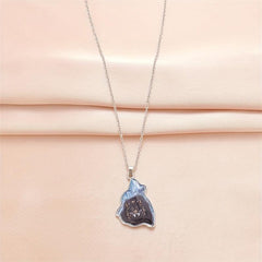 Geometric Triangle Crystal Pendant Wolf Necklace Party Gift