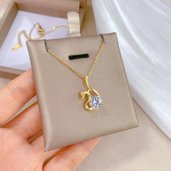 Crystal Stainless Steel Animal Pendant Necklace Jewelry for Women