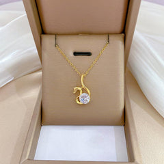 Crystal Stainless Steel Animal Pendant Necklace Jewelry for Women