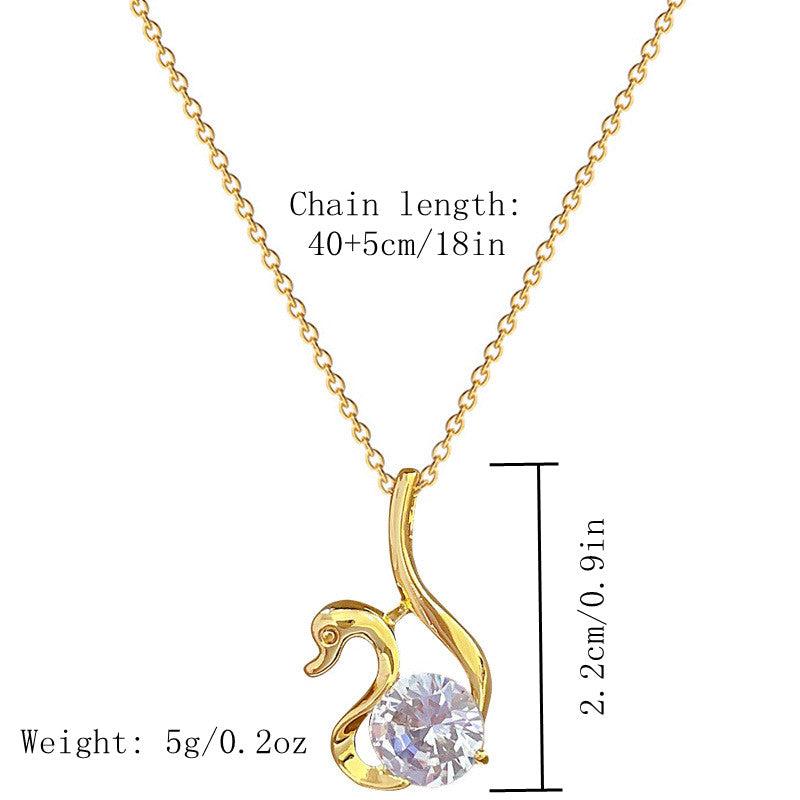 Crystal Stainless Steel Animal Pendant Necklace Jewelry for Women