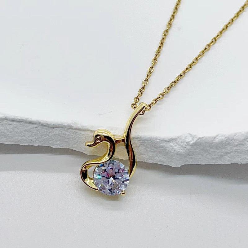 Crystal Stainless Steel Animal Pendant Necklace Jewelry for Women