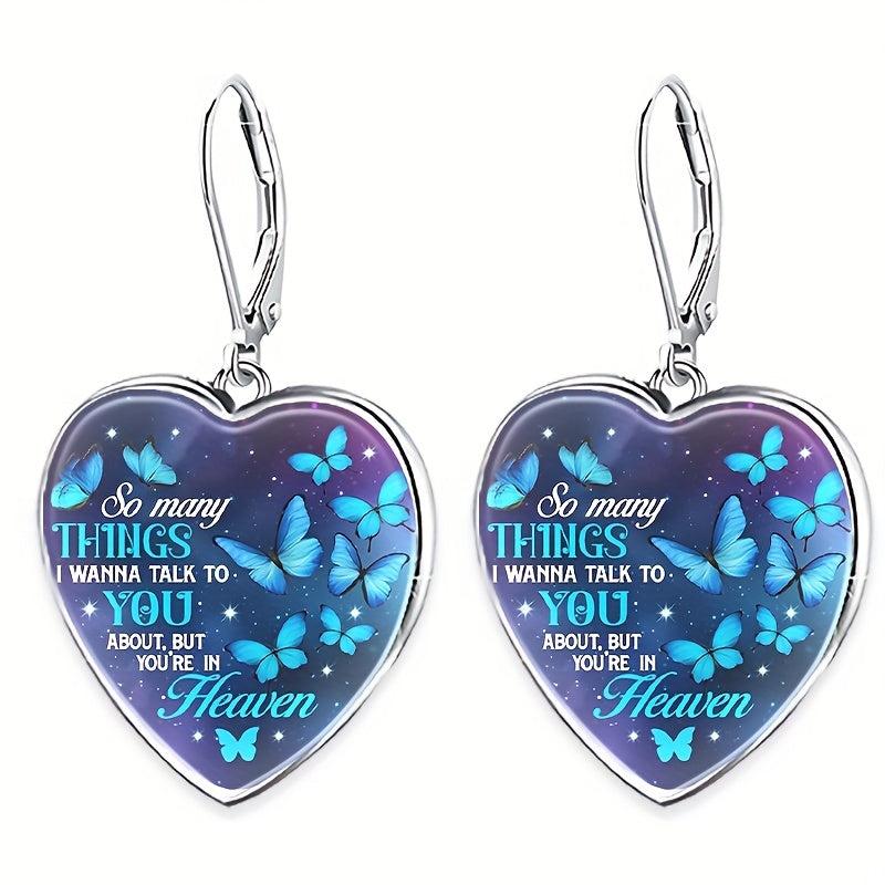 Heart Shaped Butterfly Pendant Jewelry Set Christmas Gift