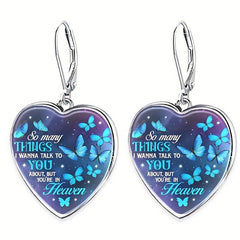 Heart Shaped Butterfly Pendant Jewelry Set Christmas Gift