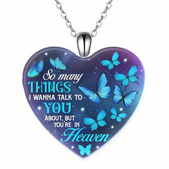 Heart Shaped Butterfly Pendant Jewelry Set Christmas Gift