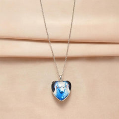 Heart Wolf Pendant Necklace For Children Daughter Gift