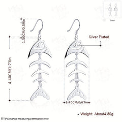 Women Fishbone Earrings Sweet Party Jewelry Birthday Gift
