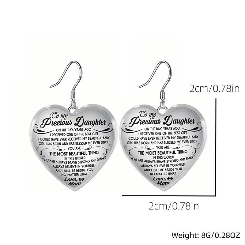 Girls Heart Glass Pendant Earrings Graduation Party Birthday Gift