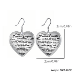 Girls Heart Glass Pendant Earrings Graduation Party Birthday Gift