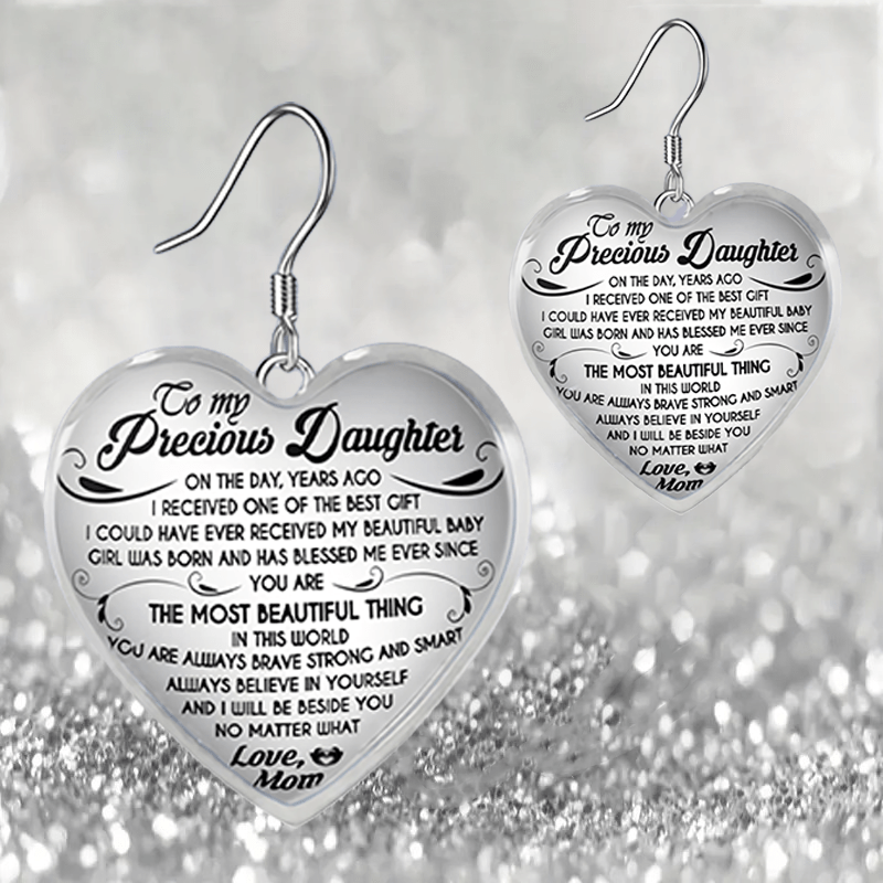 Girls Heart Glass Pendant Earrings Graduation Party Birthday Gift