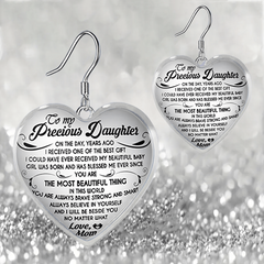 Girls Heart Glass Pendant Earrings Graduation Party Birthday Gift