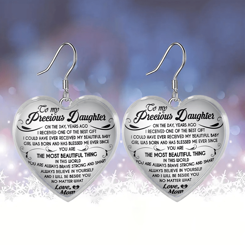 Girls Heart Glass Pendant Earrings Graduation Party Birthday Gift