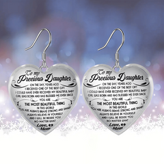 Girls Heart Glass Pendant Earrings Graduation Party Birthday Gift