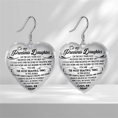 Girls Heart Glass Pendant Earrings Graduation Party Birthday Gift