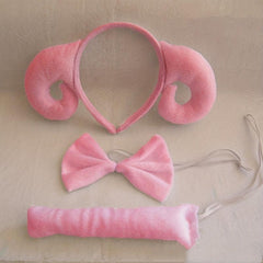 Cartoon Animal Headband Set - Rabbit Cat Pink Sheep