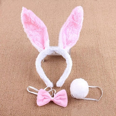 Cartoon Animal Headband Set - Rabbit Cat Pink Sheep