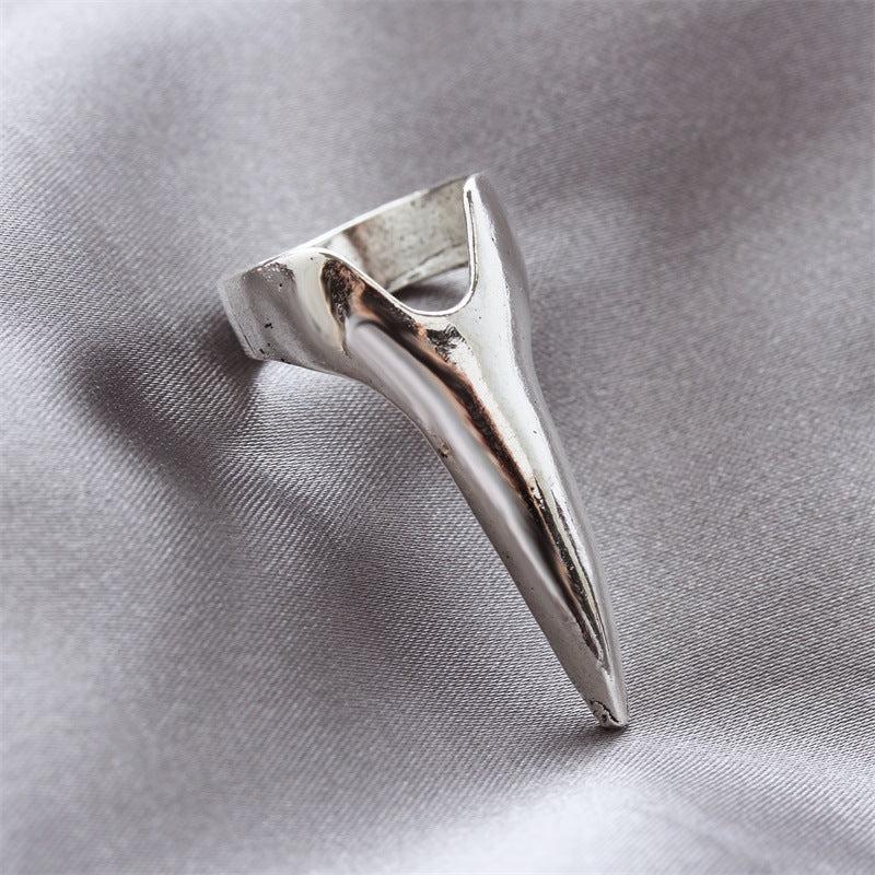 Punk Hip hop Long Nail Ring Retro Metal Funny Exaggerated Women's Ring