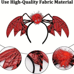 13in Halloween Headband Witch Hat Bat Headband for Party Decoration
