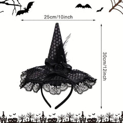 13in Halloween Headband Witch Hat Bat Headband for Party Decoration