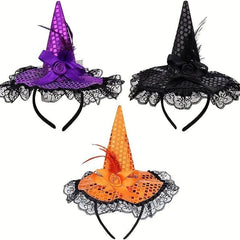 13in Halloween Headband Witch Hat Bat Headband for Party Decoration