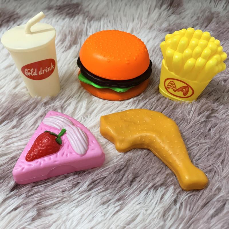 Kids Burger Fries Set Pretend Play Food Realistic Toy