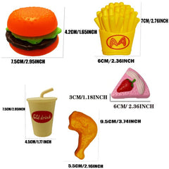 Kids Burger Fries Set Pretend Play Food Realistic Toy