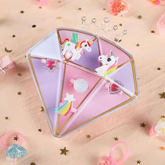 6Pcs Girls Jewelry Princess Dress Up Set Girls Artificial Diamond Cartoon Rings