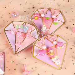 6Pcs Girls Jewelry Princess Dress Up Set Girls Artificial Diamond Cartoon Rings