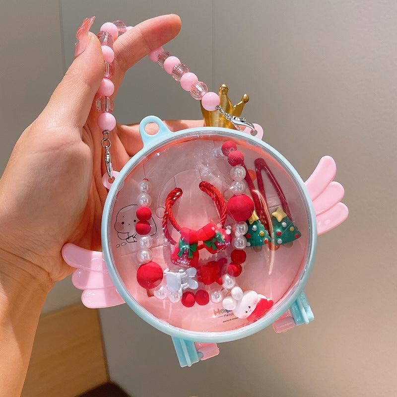 Princess Hair Accessories Set with Hair Clips & Necklace