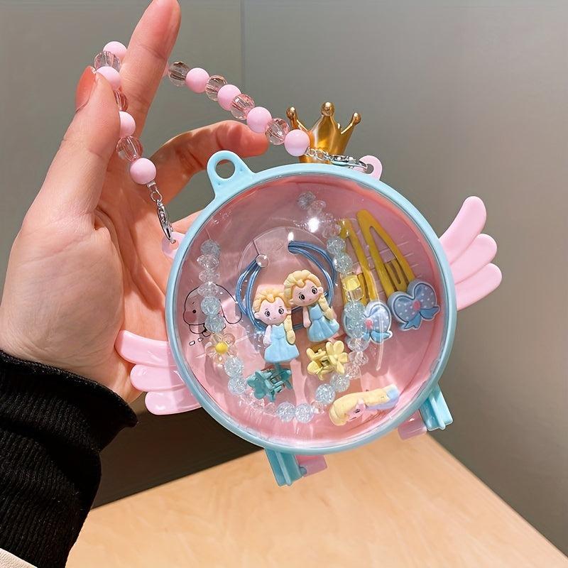 Princess Hair Accessories Set with Hair Clips & Necklace