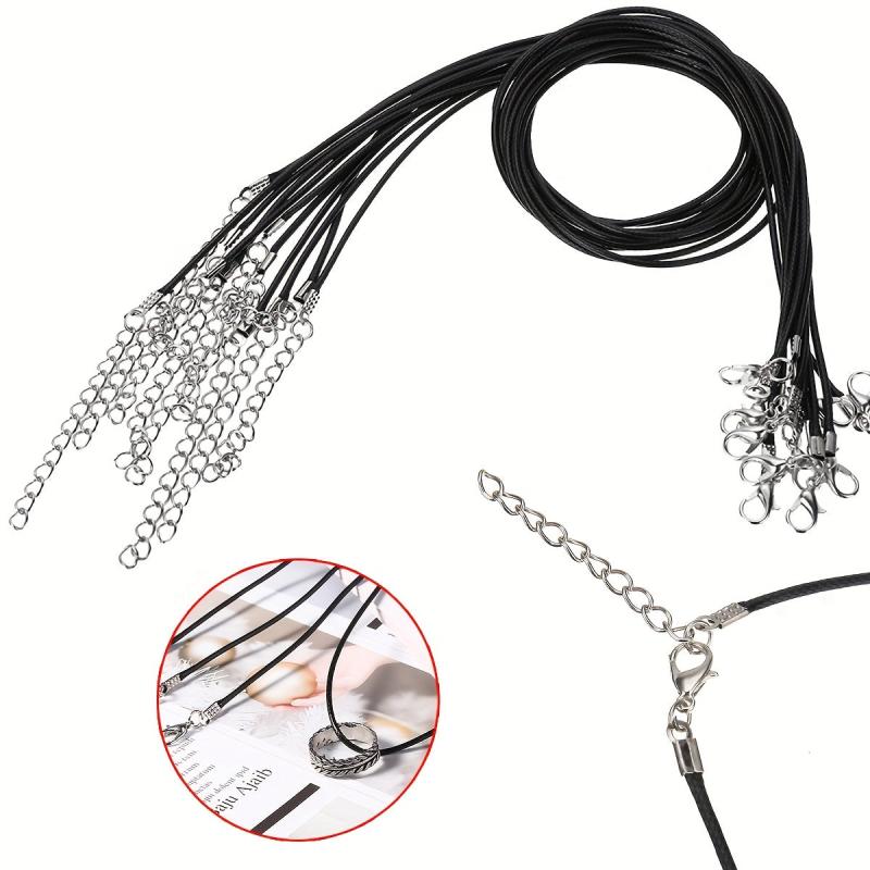 100 Pieces 1.5mm Wax Thread Leather Rope Necklace Lanyard Pendant Rope