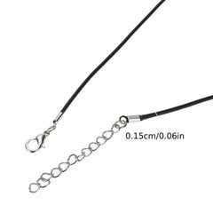 100 Pieces 1.5mm Wax Thread Leather Rope Necklace Lanyard Pendant Rope