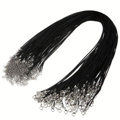 100 Pieces 1.5mm Wax Thread Leather Rope Necklace Lanyard Pendant Rope