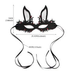 Halloween Easter Masquerade Nightclub Lace Bunny Ears Rabbit Mask