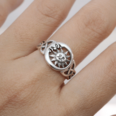 Bohemian Moon & Sun Ring for Women