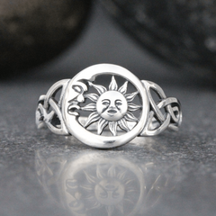 Bohemian Moon & Sun Ring for Women