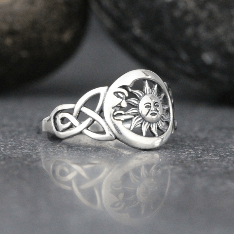 Bohemian Moon & Sun Ring for Women