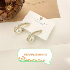 Small Pearl Drop Earring Dangle Hoop Earrings For Women