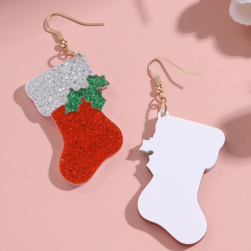 Christmas Socks Earrings for Women