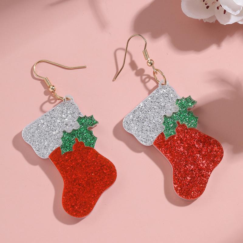 Christmas Socks Earrings for Women