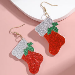 Christmas Socks Earrings for Women