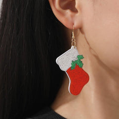 Christmas Socks Earrings for Women