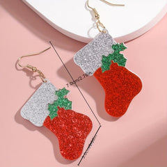 Christmas Socks Earrings for Women