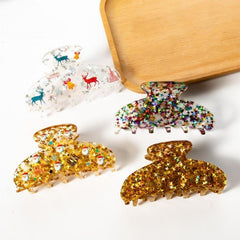 Acrylic Christmas Series Sparkling Stars Hair Clip