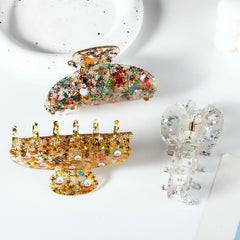 Acrylic Christmas Series Sparkling Stars Hair Clip