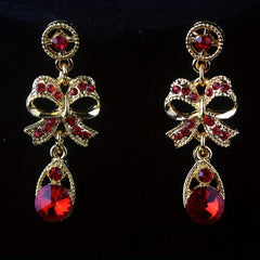 Bridal Red Set Chain Jewelry Crown Necklace Set Wedding Dress Accessories